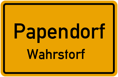 Straßenverzeichnis Papendorf Wahrstorf