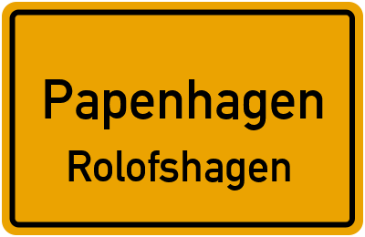 Straßenverzeichnis Papenhagen Rolofshagen