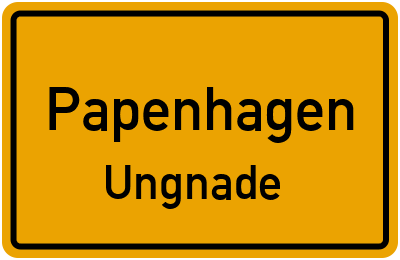 Straßenverzeichnis Papenhagen Ungnade
