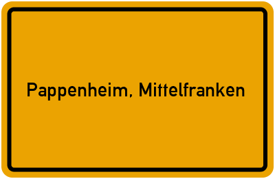 Ortsschild von Stadt Pappenheim, Mittelfranken in Bayern