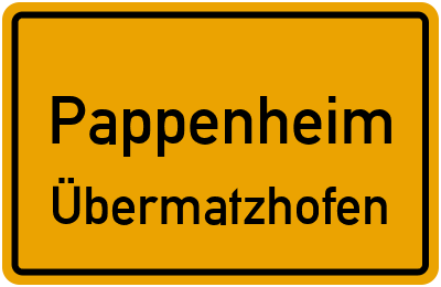 Straßenverzeichnis Pappenheim Übermatzhofen