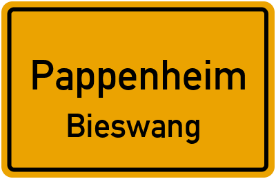 Straßenverzeichnis Pappenheim Bieswang