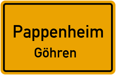 Straßenverzeichnis Pappenheim Göhren