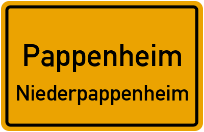 Straßenverzeichnis Pappenheim Niederpappenheim