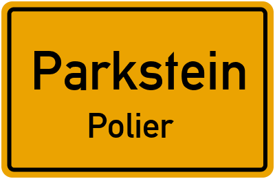 Ortsschild Parkstein Polier