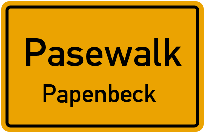 Straßenverzeichnis Pasewalk Papenbeck