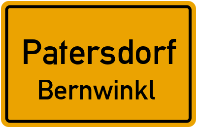Ortsschild Patersdorf Bernwinkl