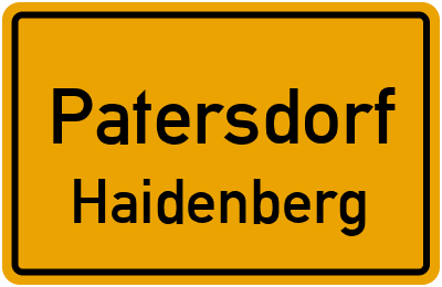 Ortsschild Patersdorf Haidenberg
