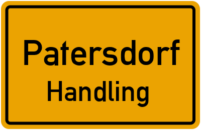 Ortsschild Patersdorf Handling