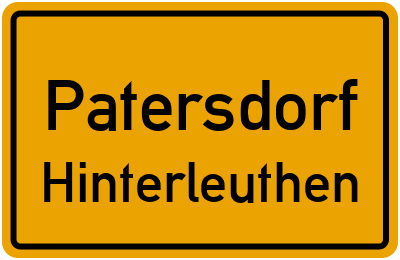 Ortsschild Patersdorf Hinterleuthen