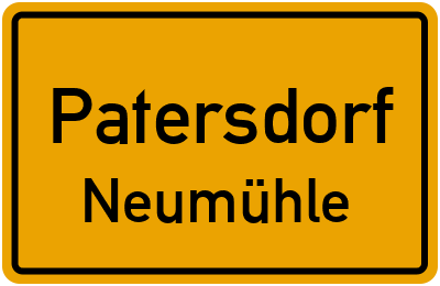 Ortsschild Patersdorf Neumühle