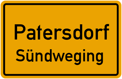Ortsschild Patersdorf Sündweging