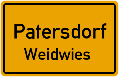 Ortsschild Patersdorf Weidwies
