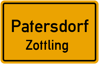Ortsschild Patersdorf Zottling