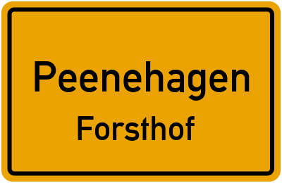 Straßenverzeichnis Peenehagen Forsthof