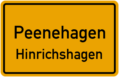 Straßenverzeichnis Peenehagen Hinrichshagen