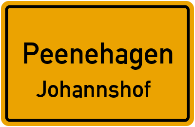 Straßenverzeichnis Peenehagen Johannshof