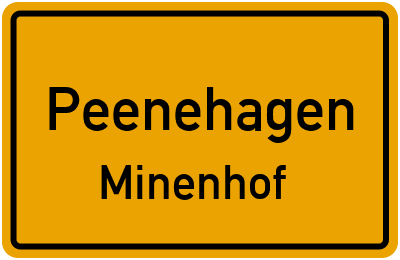 Straßenverzeichnis Peenehagen Minenhof