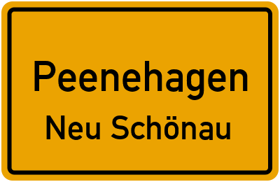 Straßenverzeichnis Peenehagen Neu Schönau