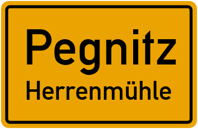 Ortsschild Pegnitz Herrenmühle