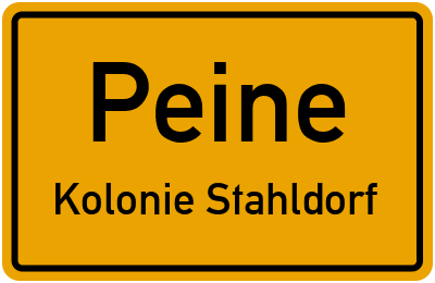 Straßenverzeichnis Peine Kolonie Stahldorf