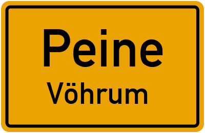 Straßenverzeichnis Peine Vöhrum