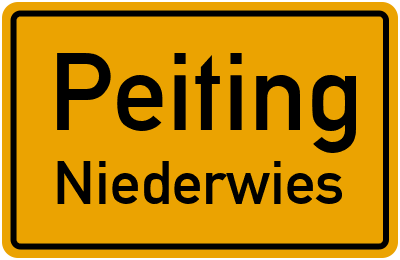Ortsschild Peiting Niederwies