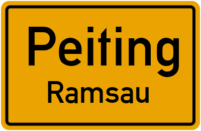 Ortsschild Peiting Ramsau