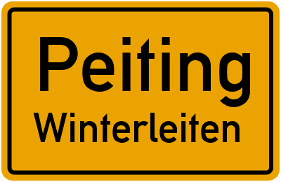 Ortsschild Peiting Winterleiten