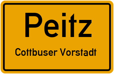 Straßenverzeichnis Peitz Cottbuser Vorstadt
