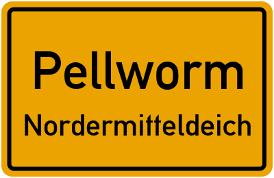 Ortsschild Pellworm Nordermitteldeich