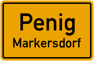 Ortsschild Penig Markersdorf
