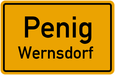 Ortsschild Penig Wernsdorf