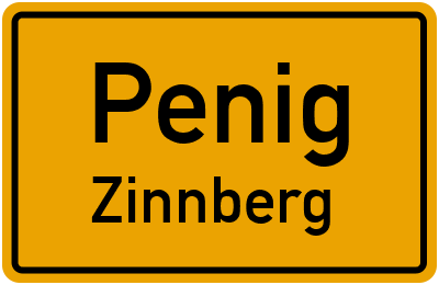 Ortsschild Penig Zinnberg