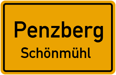 Ortsschild Penzberg Schönmühl