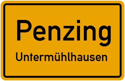 Ortsschild Penzing Untermühlhausen