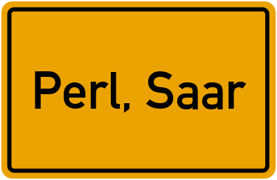 Ortsschild von Gemeinde Perl, Saar in Saarland