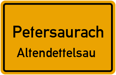 Ortsschild Petersaurach Altendettelsau