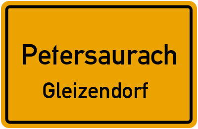 Ortsschild Petersaurach Gleizendorf