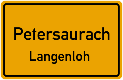 Ortsschild Petersaurach Langenloh