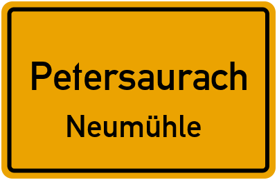 Ortsschild Petersaurach Neumühle