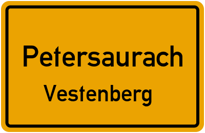 Ortsschild Petersaurach Vestenberg