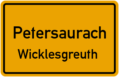 Ortsschild Petersaurach Wicklesgreuth