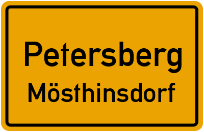 Straßenverzeichnis Petersberg Mösthinsdorf