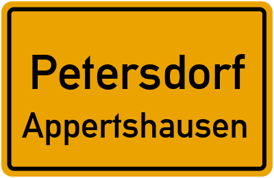 Ortsschild Petersdorf Appertshausen