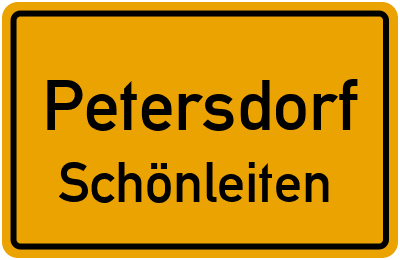 Ortsschild Petersdorf Schönleiten