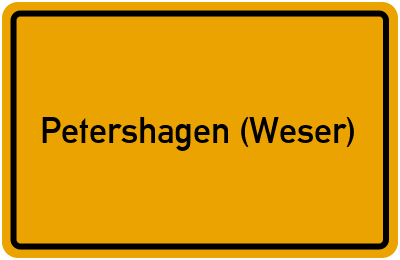 Ortsschild von Stadt Petershagen (Weser) in Nordrhein-Westfalen