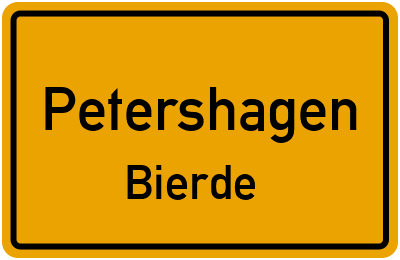 Ortsschild Petershagen Bierde