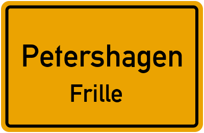 Ortsschild Petershagen Frille