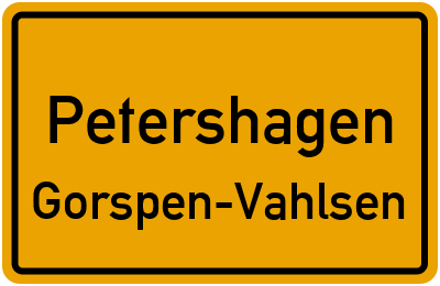 Straßenverzeichnis Petershagen Gorspen-Vahlsen